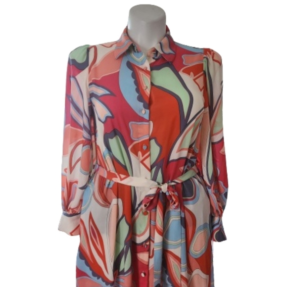 Alexis x Target Limited Edition Mixed Floral Long Sleeve Robe Dress Size M Multi - Picture 5 of 10